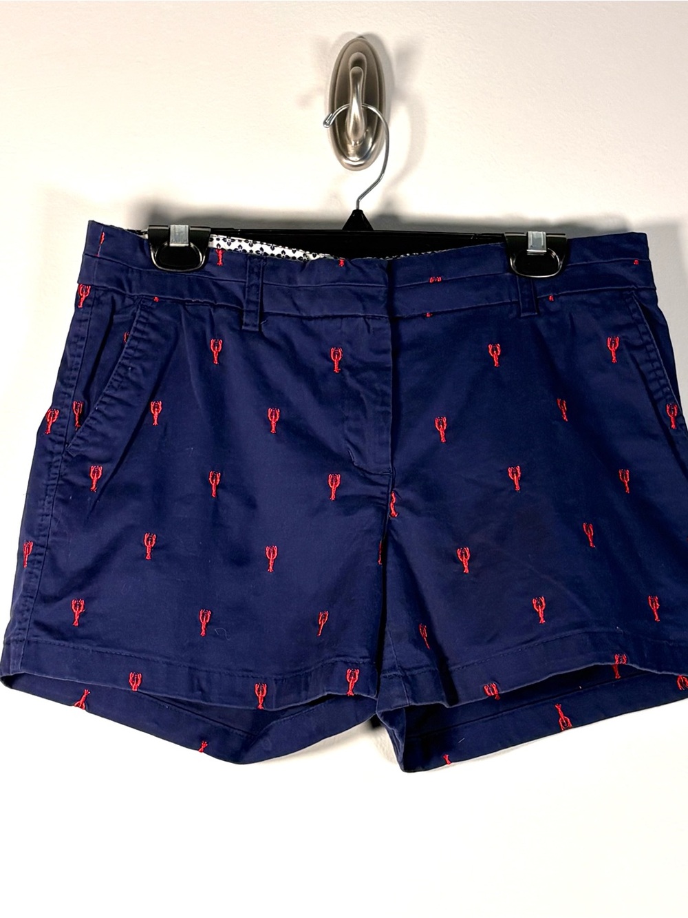 Navy Blue Cotton Shorts w/ Lobsters